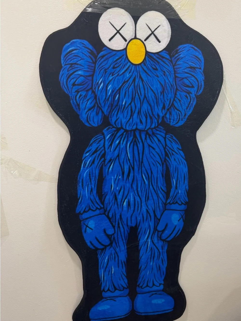 Blue Furry Character Wall Art - Decorative Home Wall Decor。Rug